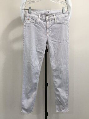 HUDSON x EQUINOX Faux Pockets Light Gray NICO Mid-Rise Super Skinny Crop Jeans